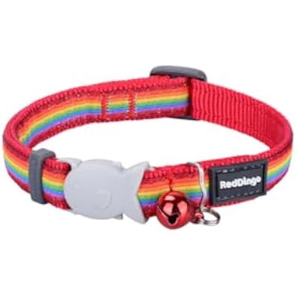 Hundehalsbånd - RØD DINGO - Regnbuestil - 15 x 24-36 cm - Flerfarvet - Mellemstørrelse flerfarvet
