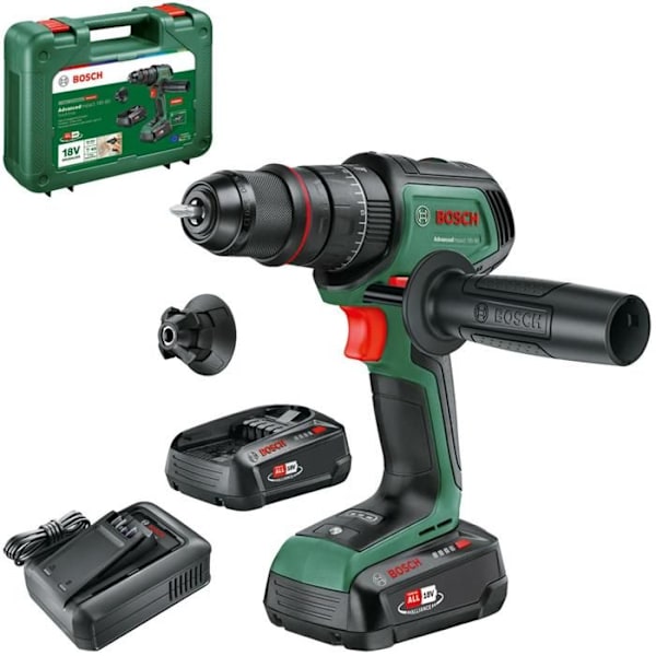 Slagbor - AdvancedImpact - 18V-80 - 2 batterier 2,5 Ah - Metalbor 13 mm - Trådløs Grön