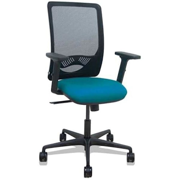 Zulema - Ergonomisk kontorsstol med synkront mekanism, 2D-armstöd - Svart andningsbar ryggstöd och Svart