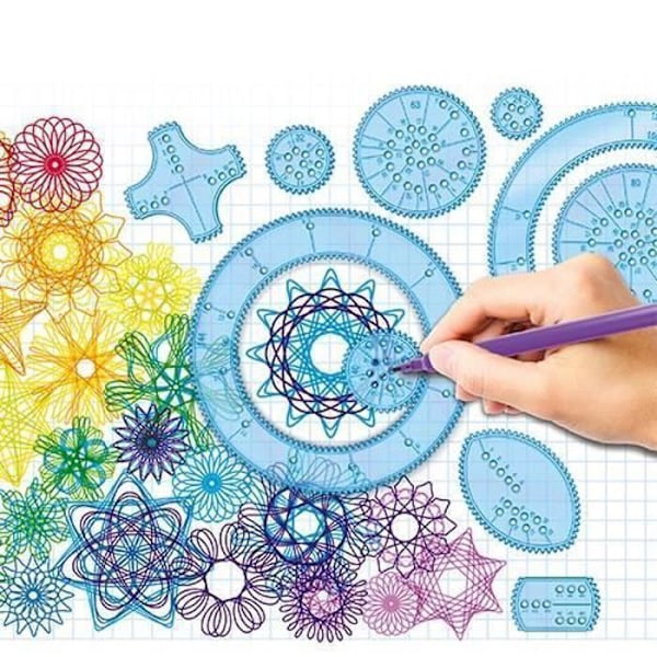 Spirograph - Spirograph Original: Spirograph for Children 8 Years | Ritsats för barn | Mandala barn | Junior Spirograf | 30 stycken | Flerfärgad