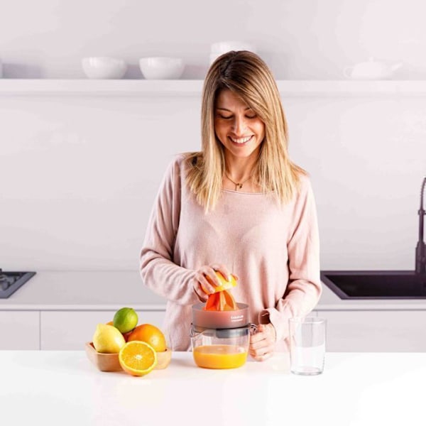 Citruspress - Citrus - Kompakt - Dubbel rotationsriktning - Extra stort kon - Behållare 800 ml