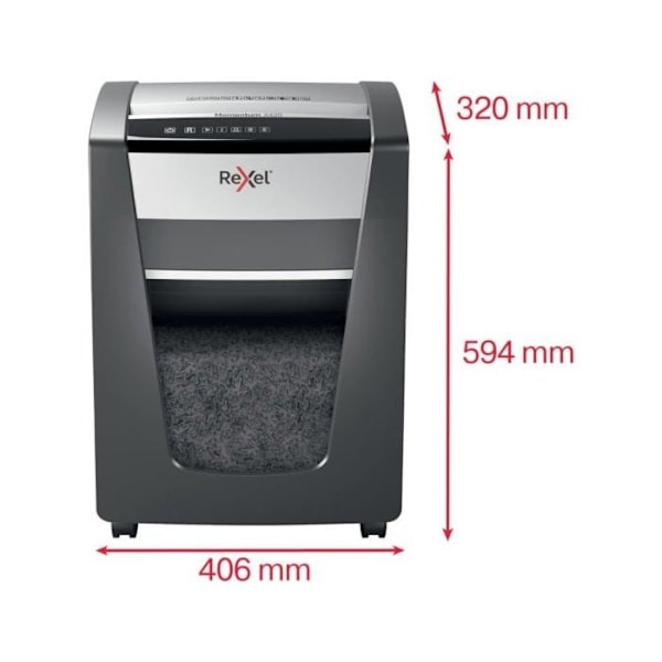 Papirshredder - Rexel - Momentum X420 - P4 - 20 ark - 30 L - Sort sort