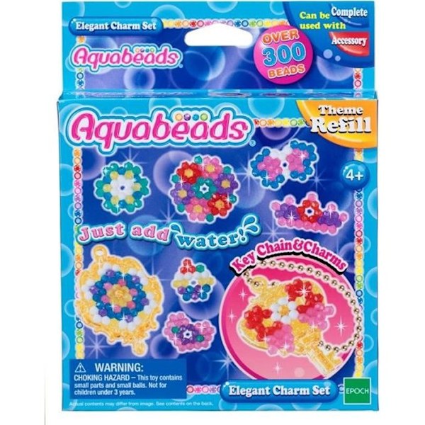 Aquabeads Charms perleæske - AQUABEADS - 300 mangefacetterede perler - Blandet CHARM PÅFYLLNING