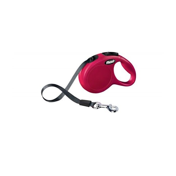 Flexi New Classic XS optrækbar hundesnor - Rød - 3m Rød og sort