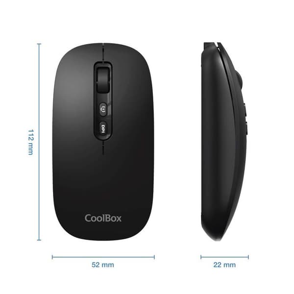 Langaton ergonominen hiiri - CoolBox - W02 - Bluetooth 5.0 - RF 2,4 GHz - Lataus USB-C