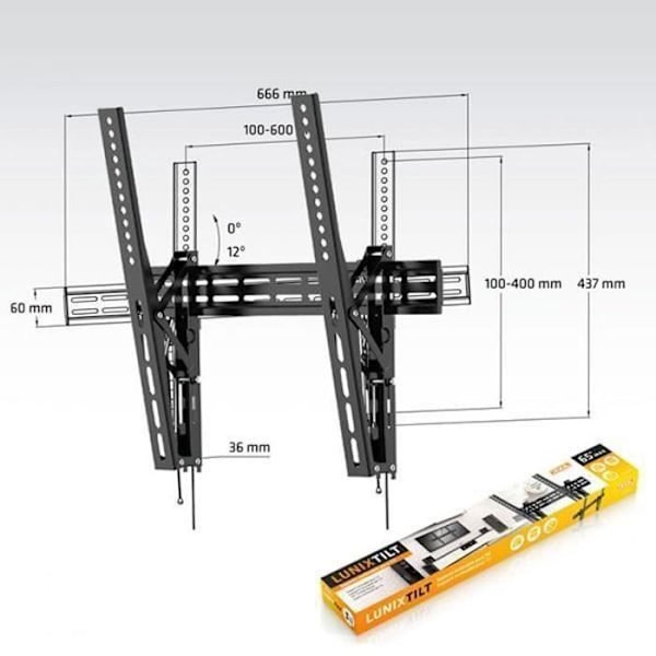 Kiinteä TV-tuki Axil 0571E 32"-65" 35 Kg Musta
