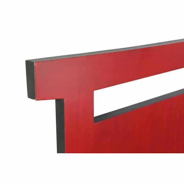 sengegavl gran rød sort mdf (160 x 4 x 120 cm)