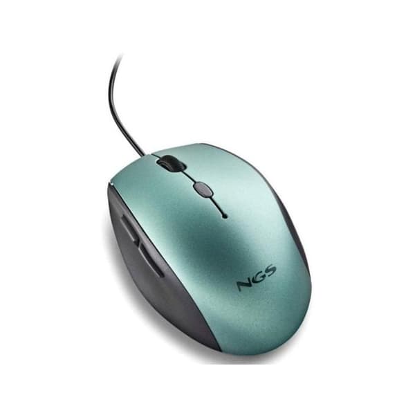 Ergonomisk Mus - NGS - MOTH ICE - Stille Knapper - DPI 800/1200/1600 - Kablet - Blå