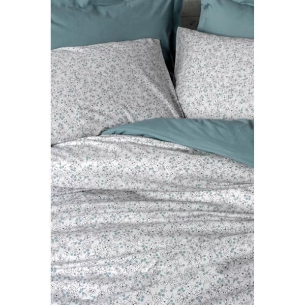 Sängkläder - 1 påslakan 220 x 240 cm + 2 örngott 60 x 60 cm - 100% förstärkt bomull - Mintgrön Mynta