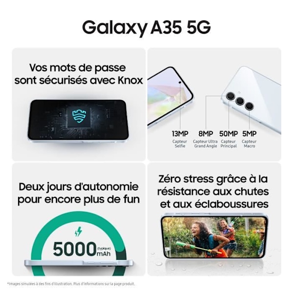 Samsung Galaxy A35 Smartphone 256 GB 5G Midnattsblå Midnattsblå