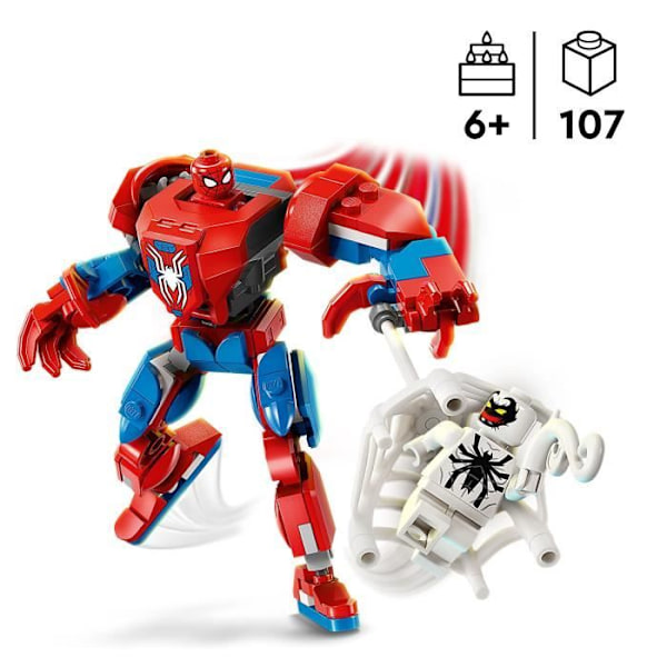 LEGO Marvel 76308 Spider-Manin robotti Anti-Venomia vastaan - Supersankaripeli 6-vuotiaasta alkaen Flerfärgad