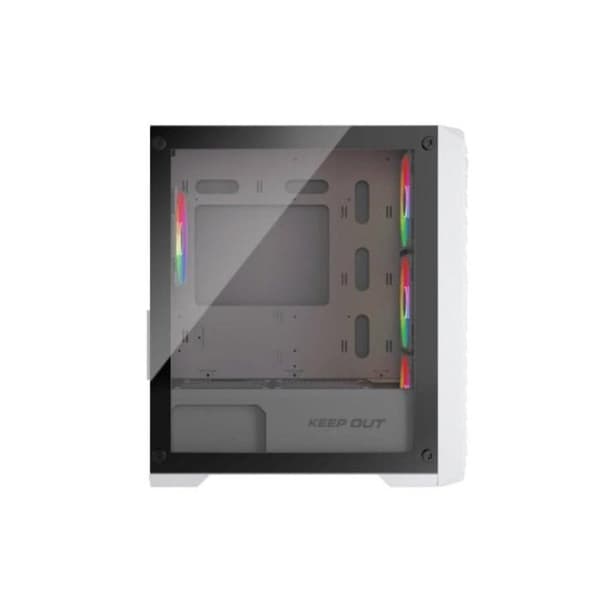 PC-pelikotelo - KEEP OUT - XC-220 - Micro-ATX - ARGB - Temperoitua lasia valkoinen