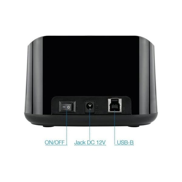 Tooq TQDS-802B Kaksoislaituri HDD Musta