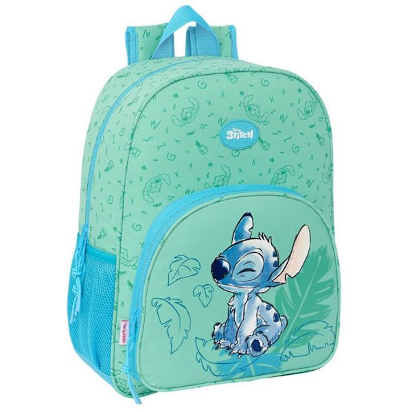 Rygsæk - Safta - Disney Stitch Aloha - Grøn - 33x14x42cm - Tilpasselig trolley grön
