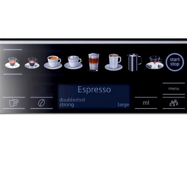 Espressomaskine - Siemens - TE658209RW - 1500W - 19 bar - Indbygget mælkeskummer sort
