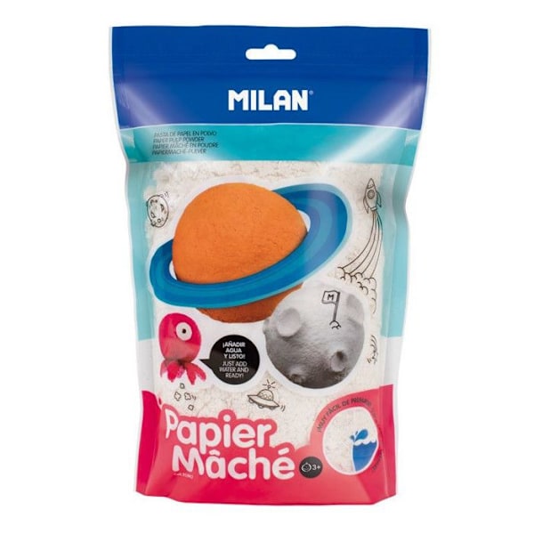 Papper maché - Ej specificerad - 200 g - Mjuk pasta - Torkar i luften - Målbar Vit