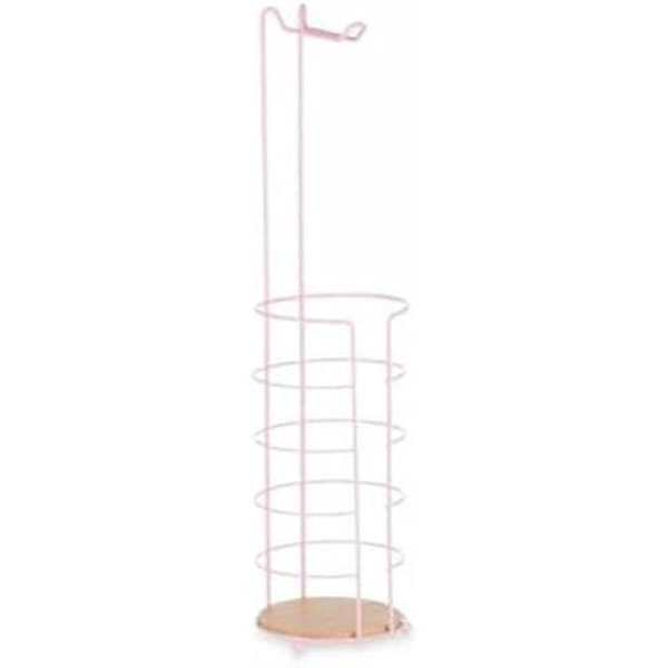 WC-rullan pidike - BERILO - Pinkki - Metalli ja bambu - 16,5 x 63,5 x 16,5 cm - 4 kpl Flerfärgad