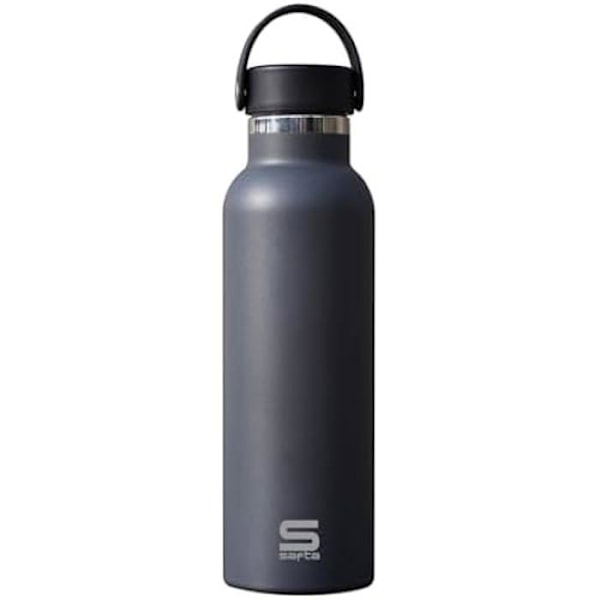 Isoleret flaske - SAFTA - 600 ml - Rustfrit stål - Dobbelt isolering - 12 timer varmt, 24 timer koldt Antracit