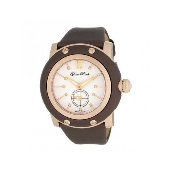 Dameur - Glam Rock - GR10048 - Ø 46 mm - Læder - Vandtæt 10 Atm Vit