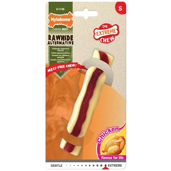 Hundelegetøj at tygge - NYLABONE - Roll Extreme - Læder - Lille - S
