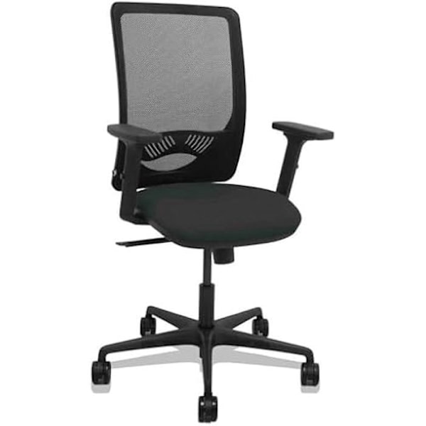 Kontorstol - PIQUERAS Y CRESPO - Model Brazos - Ergonomisk - 2D Armlæn - Sort mesh ryg støtte Svart