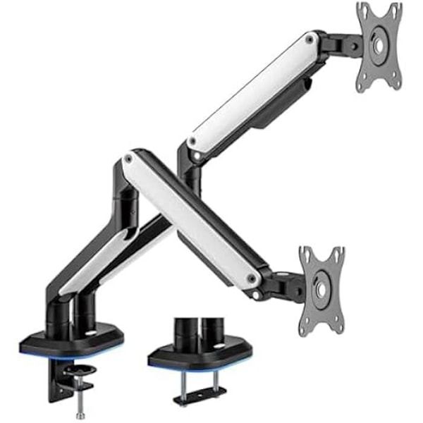 Gaming RGB Bordstøtte - AISENS - DT32TSR-297 - 9 kg - Rotérbar - Tipper - 3 Pivotpunkter Sort, Hvid