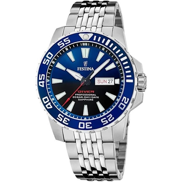 Montre Festina Diver Professional F20661/1 - Mies - Kvarts - Sininen kellotaulu - Ruostumattomasta teräksestä valmistettu ranneke Pengar