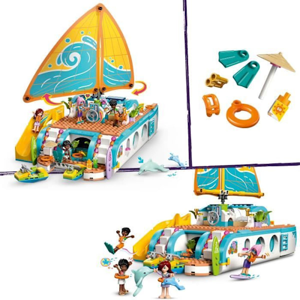 LEGO Friends 42664 Bådeeventyr - Kreativ Spil til Piger fra 8 År med Dolfiner Flerfärgad