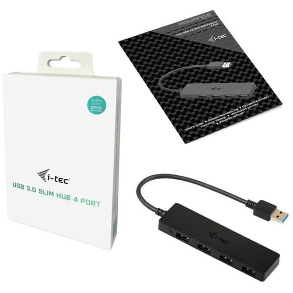 USB-hub - I-TEC - U3HUB404 - 4x SuperSpeed USB 3.0 - USB 3.0-drevet - Overstrømsbeskyttelse