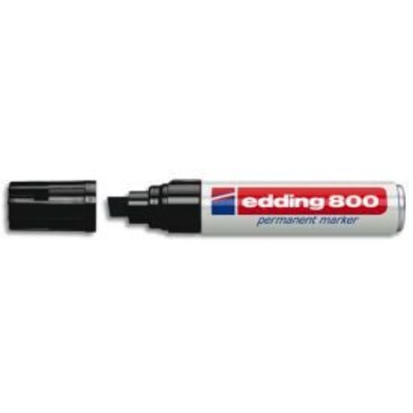 Permanent markør - EDDING - E800 - Mejselspids - Sort - Pakke med 5 stk Svart
