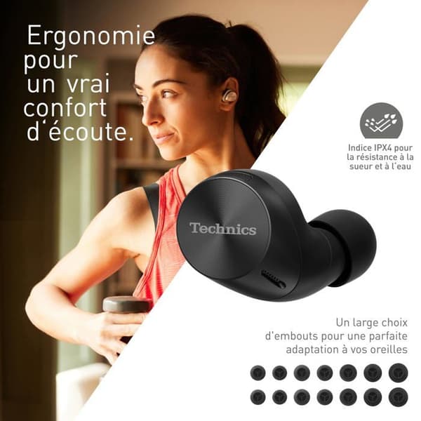 True Wireless høretelefoner - Technics - EAH-AZ60M2 - Sort - Aktiv støjreduktion - NFC Sort