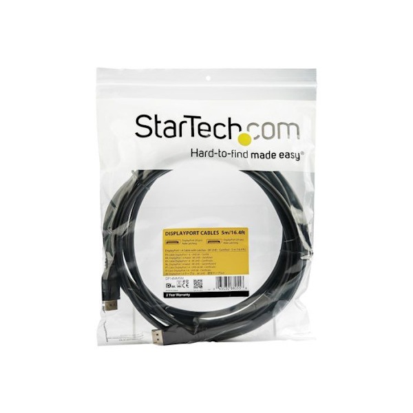 DisplayPort 1.4 videokabel - StarTech.com - 5 m - VESA-certificeret - Plug and Play - Sort