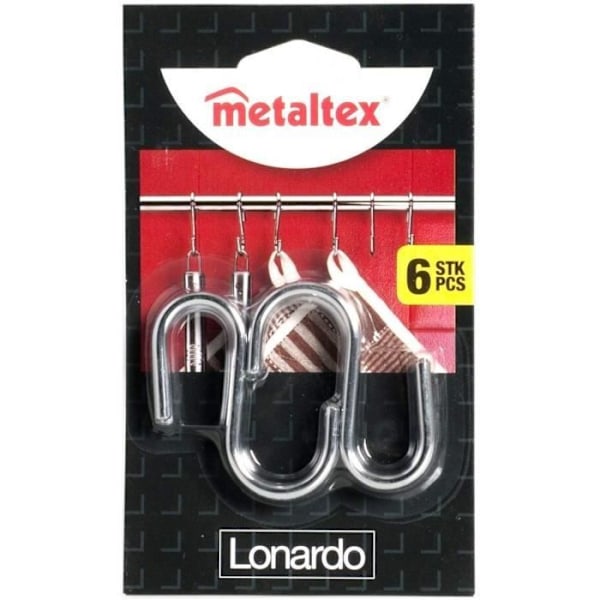 Set med 6 krokar i kromstål - METALTEX - Lonardo - Contemporary - Design Krom