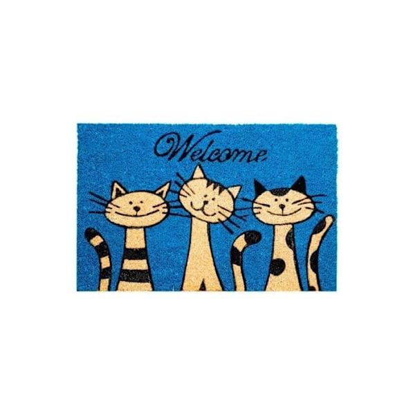 GENERISK Dörrmatta - Cats Model - Kokosfiber - 60x40cm - Rektangulär Blandade färger