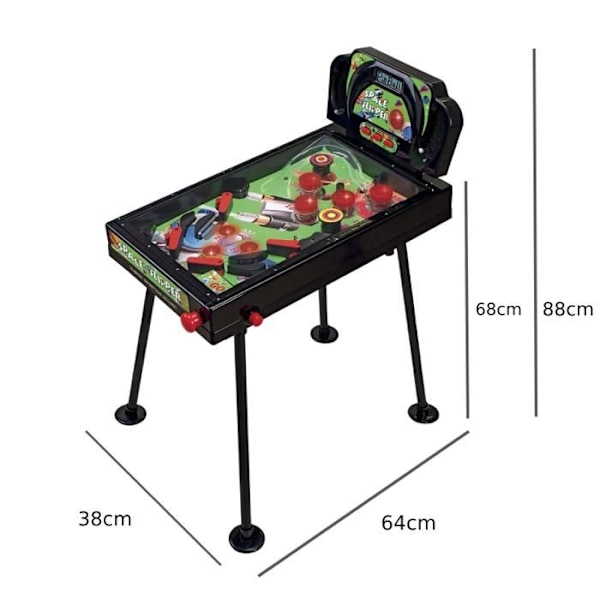 DEVESSPORT Pinball Space Flipper med faste ben 64 x 38 x 88 cm