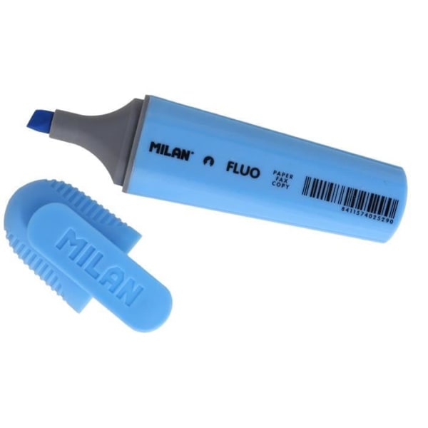 Milan highlighter Fluo 1 - 4,8 mm platt 153 mm blå Blå