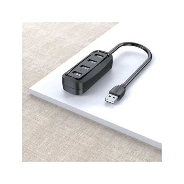 USB 2.0 hub - VENTION - 4 porte - Sort - 0,15 m - Hurtig tilslutning