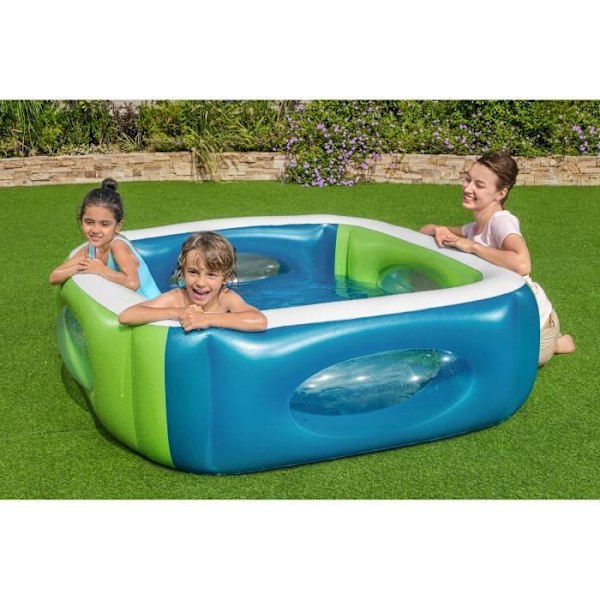 Oppustelig Pool - Bestway - Vindue - 168x168x56 cm - Firkantet - Holdbare materialer