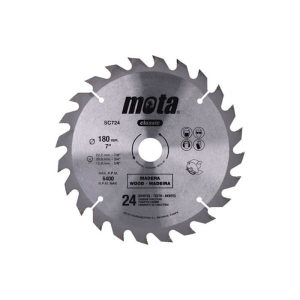 Cirkelsågblad - Mota - CLP18 SC724P - Ø180mm - 24 tänder - Tungsten Carbide