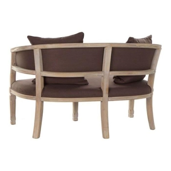 Canapé - DKD Home Decor - Thyann - Brun - Lin - Bois d'hévéa - 2 platser kastanj