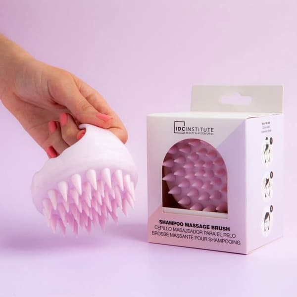 IDC - Massage hårbørste Shampoo børste Rosa klar, Hvid