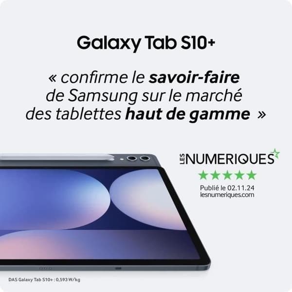 SAMSUNG Galaxy Tab S10+ 12,4" Wifi 256 Gt harmaa