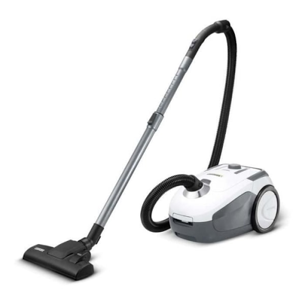 KARCHER VC 2 - Støvsuger med slange - 700 W - HEPA 13-filter - 76 dB - 1,5 m sugeslange med buet håndtag Sort, Hvid