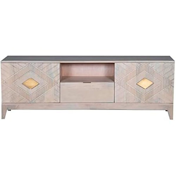 TV-møbel - DKD HOME DECOR - Standard - Mango træ - Metal - Beige - 175x40x60 cm beige
