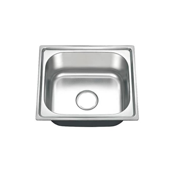 Rektangulär diskbänk i rostfritt stål - GENERISK - 460x400x200mm - Dräneringssats ingår