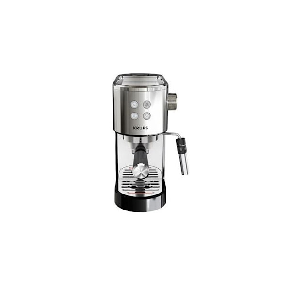 Espresso kaffemaskine - KRUPS - XP444C10 - Rustfrit stål - 2 kopper - Automatisk slukning Rostfritt stål