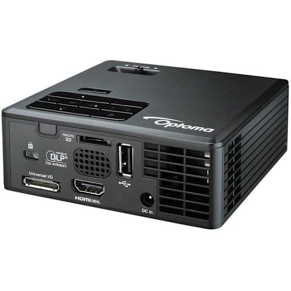 Optoma ML750e - WXGA LED-videoprojektori (1280x800) - Ultrakannettava - 700 LED-kirkkaus - HDMI - 1 W integroitu kaiutin - Musta
