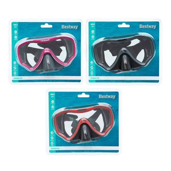 Dykmask - Bestway - 22074 - Härdat glas - Silikonslits - Multifärgad blandad