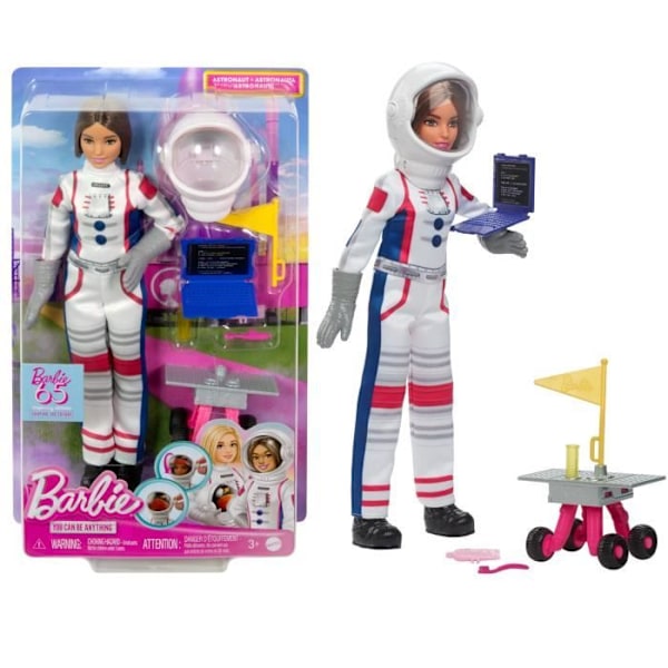Coffret Barbie Astronaut - Mattel - 65-årsjubileum - 10 tillbehör - Flerfärgad - Från 3 år och uppåt Flerfärgad