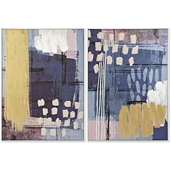 Bord - DKD HEMINNREDNING - Standardbild - Färg blå, grå och guld - Mått 103,5 x 4,5 x 144 cm Blå